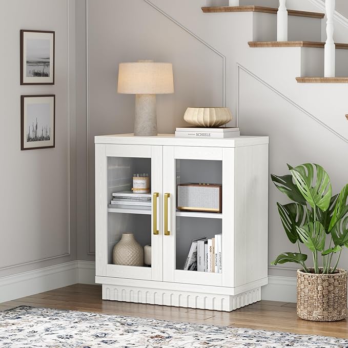 Buffet Cabinet with Storage, Sideboard Buffet with Glass Doors, Cupboard - Image 4