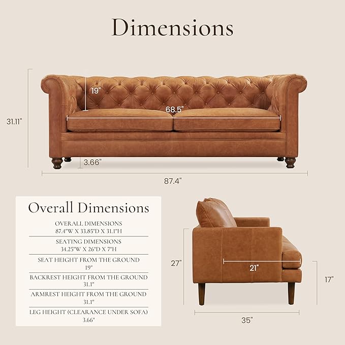Poly & Bark Lyon Leather Couch - Image 2