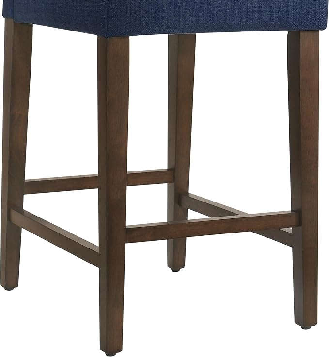 CHITA Counter Height Bar Stools Set of 2, Fabric in Midnight Blue - Image 8