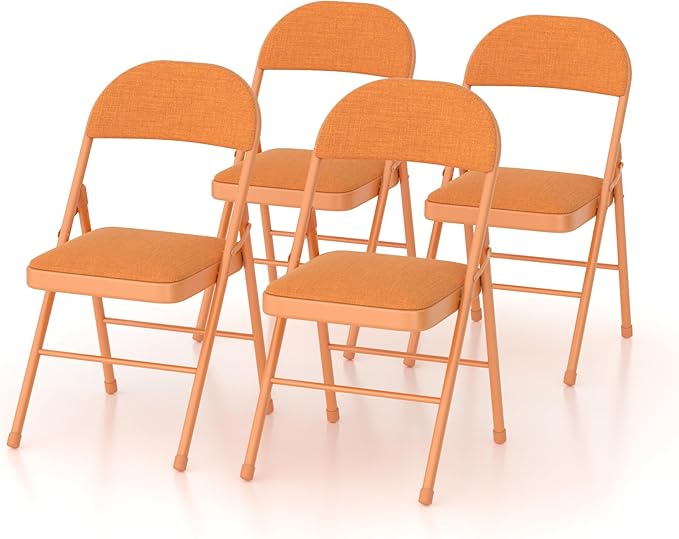 VECELO Padded Folding Chairs 4 Pack, Comfortable Cushioned Seat & Backrest - Image 9