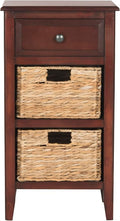 Safavieh Home Collection Everly Drawer Cherry 1-Drawer 2 Removable Baskets Side by SAFAVIEH