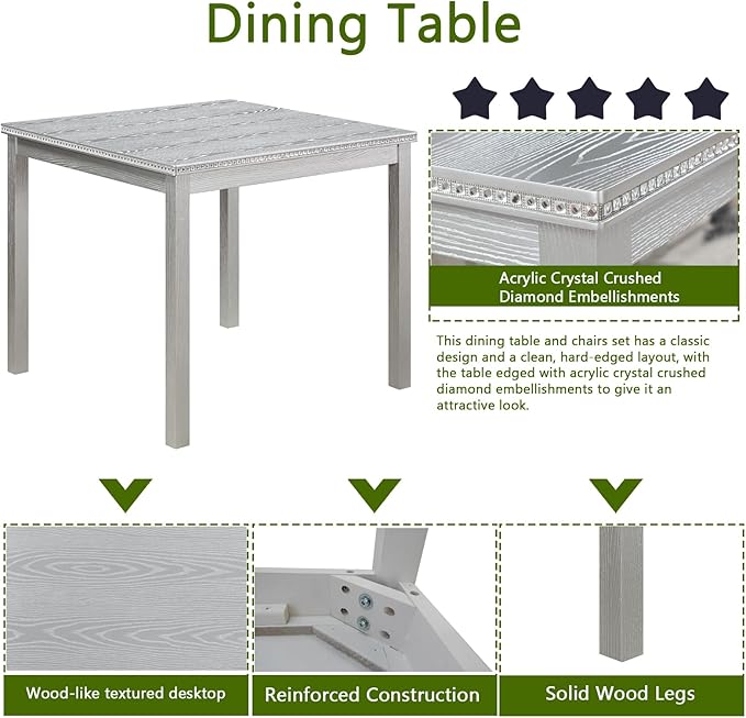 Ball & Cast 5 Piece Dining Table Set, Kitchen Table Set - Image 6