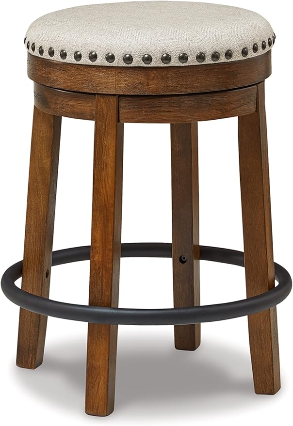 Signature Design by Ashley Valebeck 24" Counter Height Upholstered Swivel Stool by SignatureDesignbyAshley