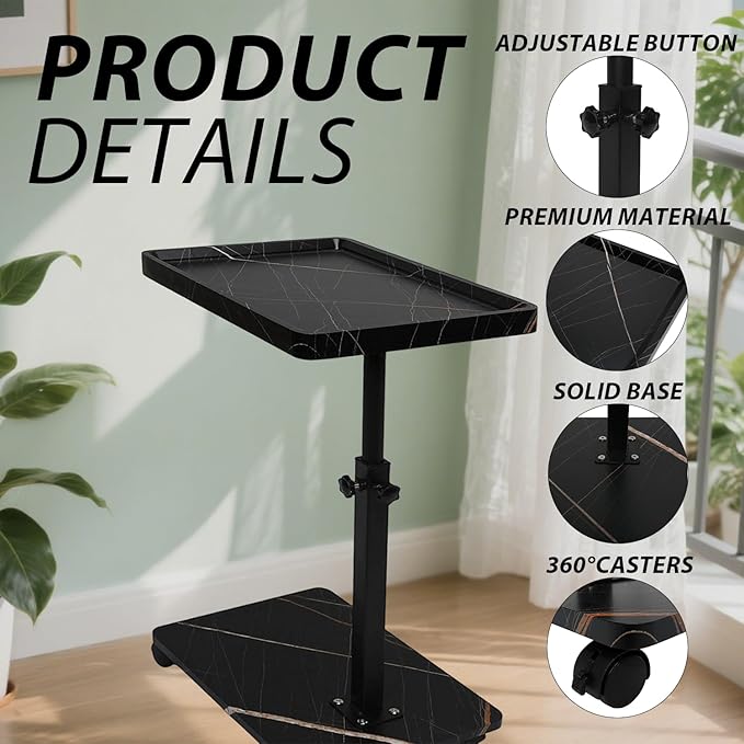 Simcat C Table End Table Adjustable Height, C Shaped Side Table - Image 4