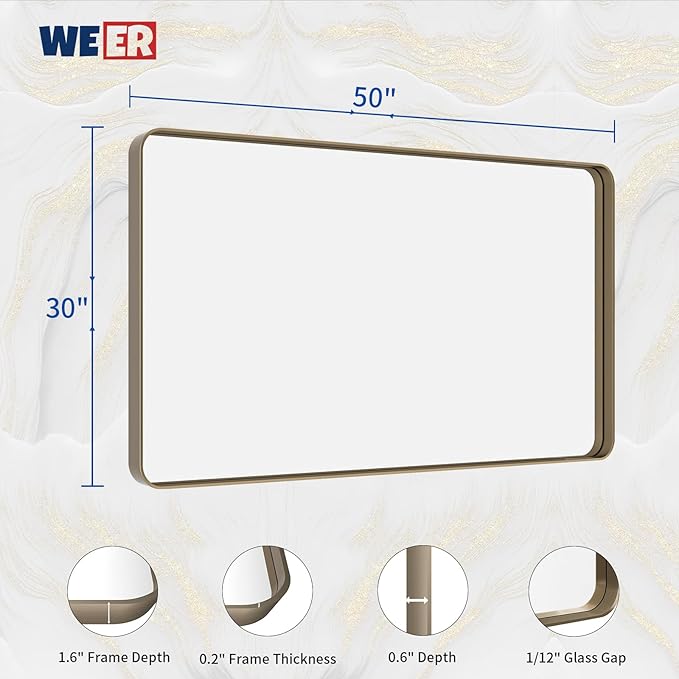 WEER 50x30 Inch Bronze Bathroom - Image 6