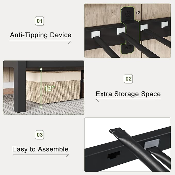 Feonase Metal Bunk Bed Twin Over Twin - Image 7