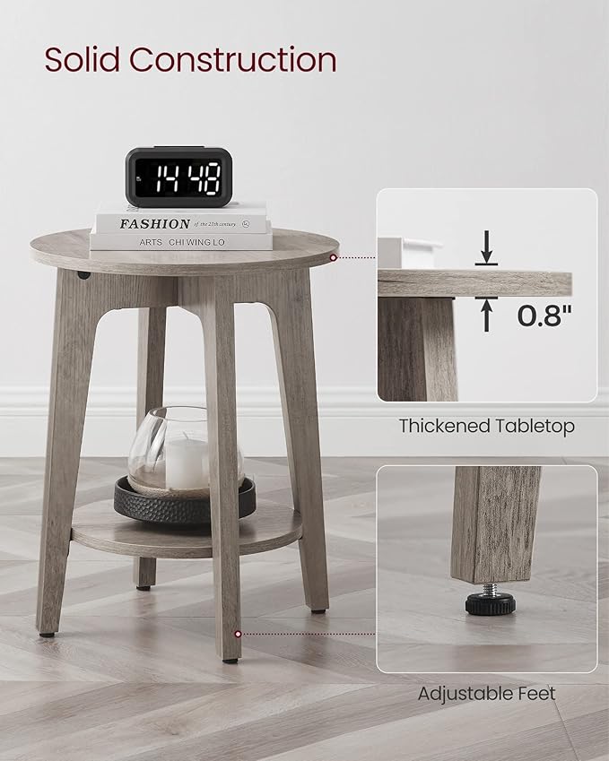 VASAGLE Side Table, Small Round End Table - Image 4