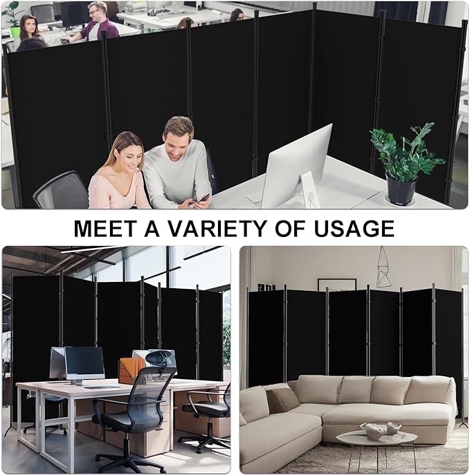 Room Divider 6-Panel Privacy Screen, Portable Screen Steel Frame - Image 7