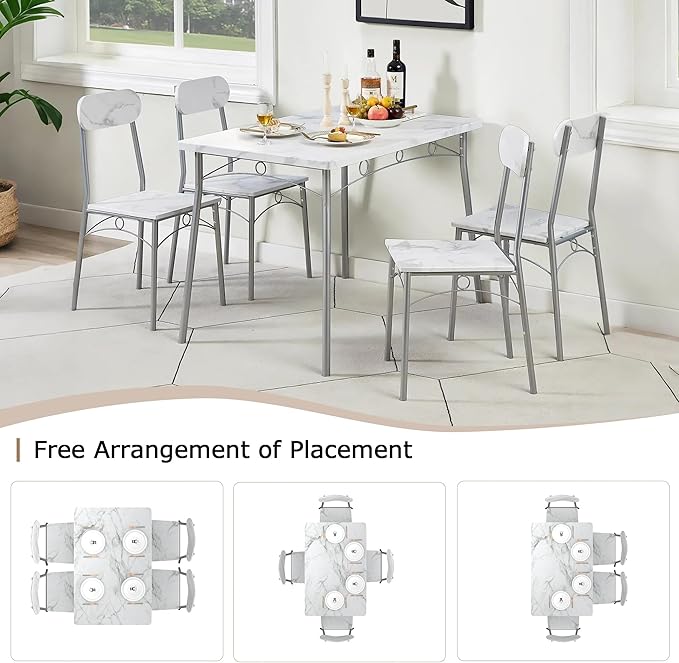 VECELO 5-Piece Dining Table Set - Image 4