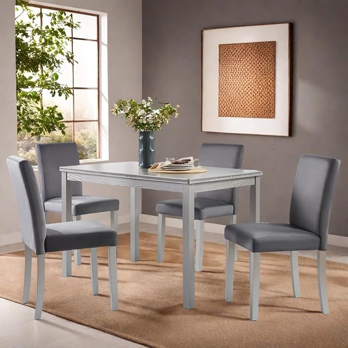 Dining Table Set for 4, 5-Piece Dining Room Table Set - Image 7