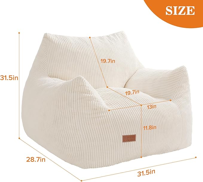 Big Bean Bag Chair for Adults & Kids, Ultra Soft Living Room Bean Bag - Image 2