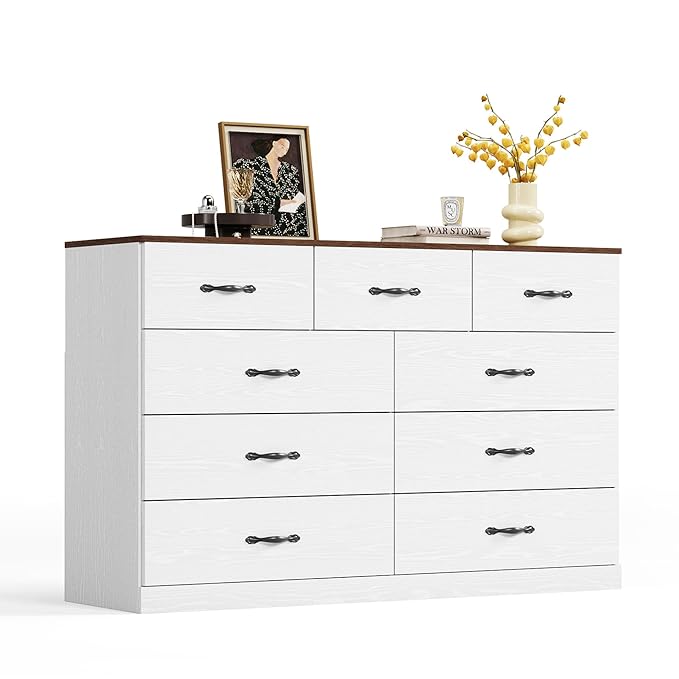 LINSY HOME 9 Drawer Dresser for Bedroom, Modern TV Stand Dressers - Image 8