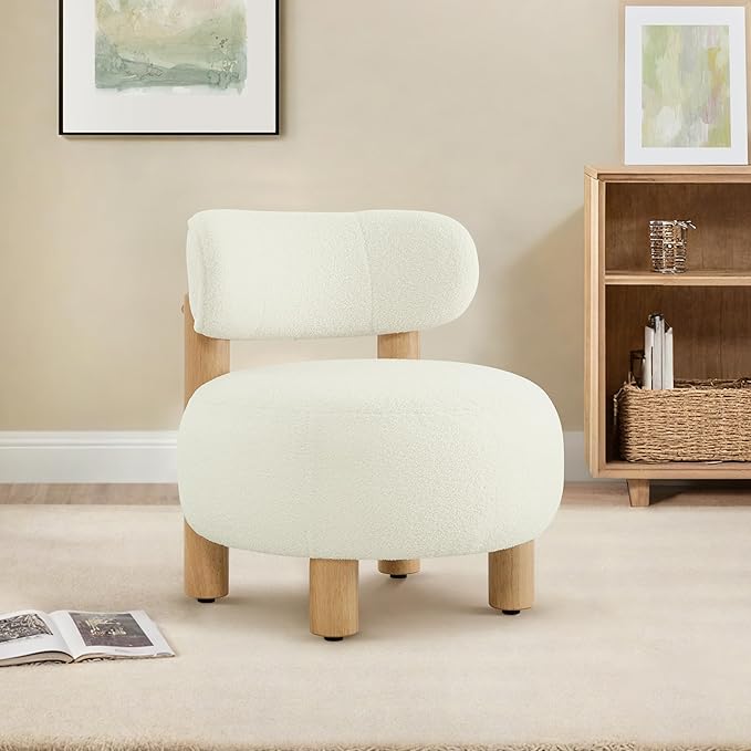 Modern Boucle Accent Chair Set of 2, - Image 3