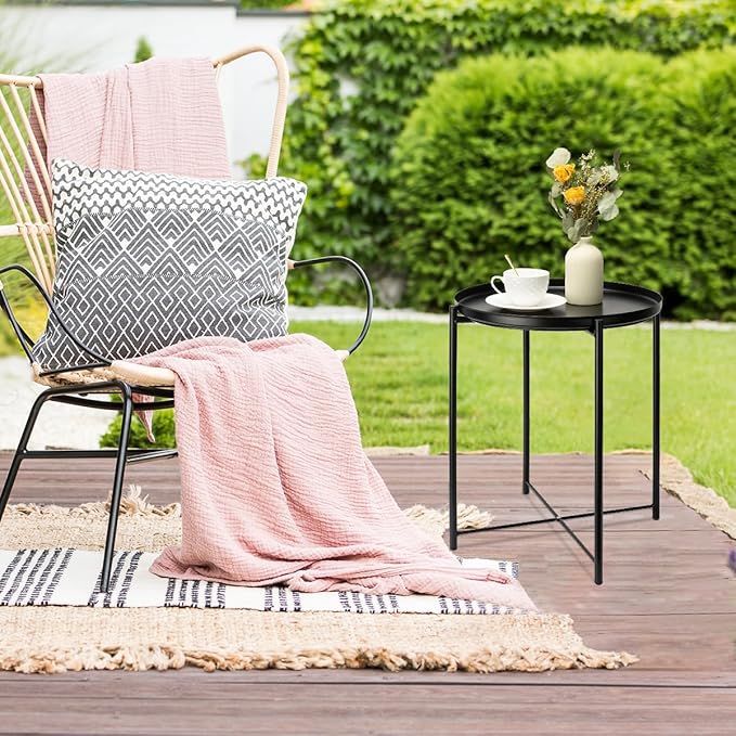 danpinera Metal Black Side Table - Image 4