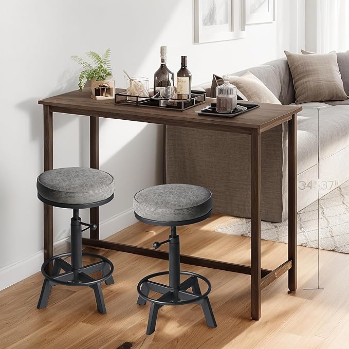 Vintage Bar Stools | Kitchen Island Counter Stool | Swivel Pu Seat | Extra - Image 2