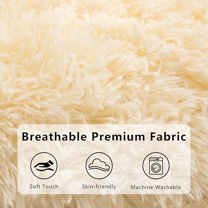 BYBYME Giant Bean Bag Chair, Faux Fur Bean Bag Couch - Image 6