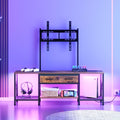 TV Stand with Mount, Power Outlet and LED Light, Entertainment Center, by Choezon