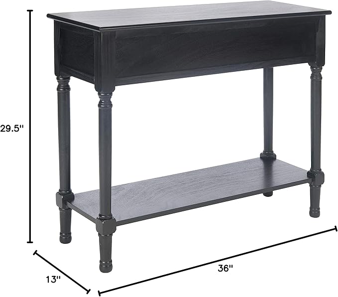 SAFAVIEH Home Collection Tate Black 2-Drawer Bottom Shelf Console Table CNS5720B - Image 14