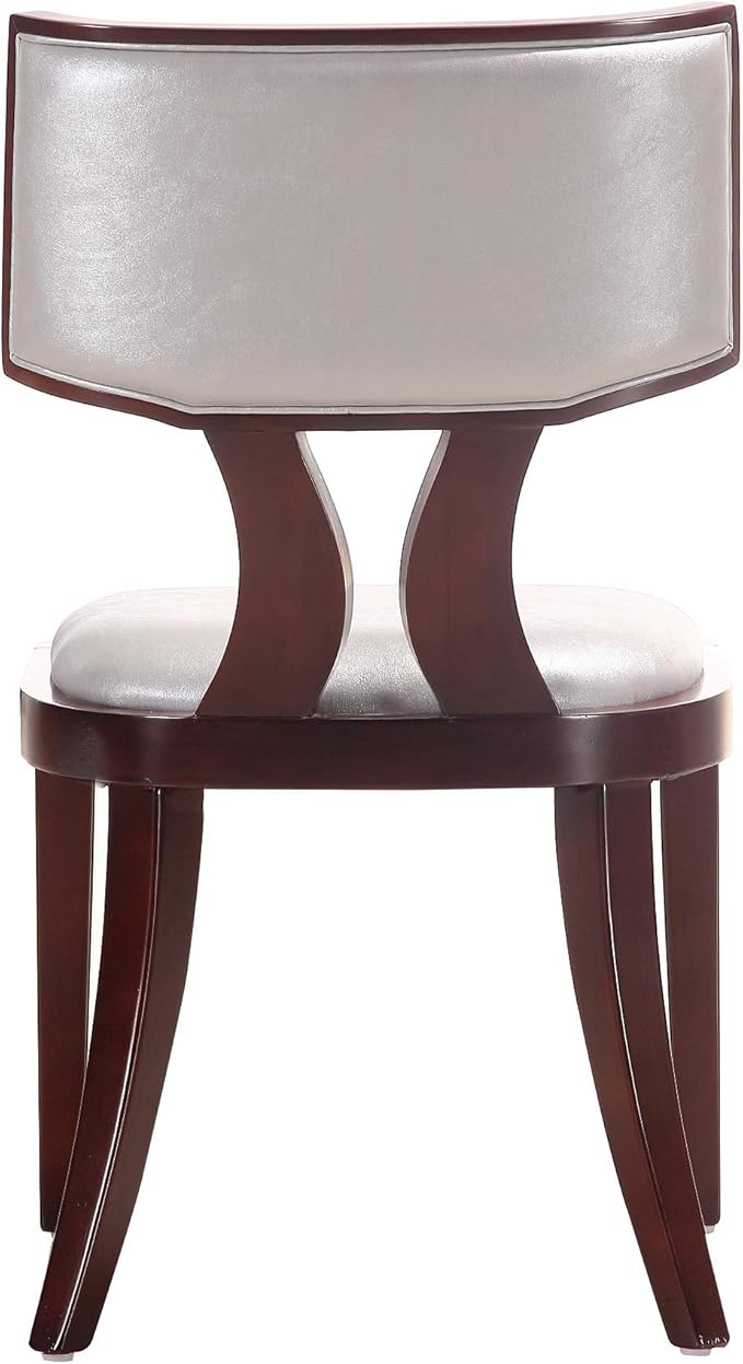 Manhattan Comfort Pulitzer Faux Leather Dining Chairs Set of 2, Solid Beech Wood - Image 8
