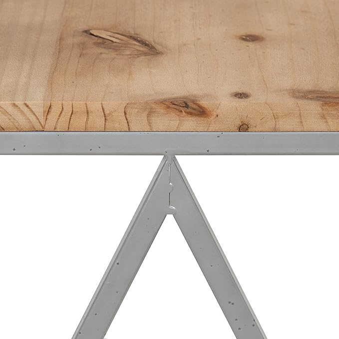 Kate and Laurel Uzma 2-Piece Modern Side Accent Tables Geometric Metal Silver - Image 5