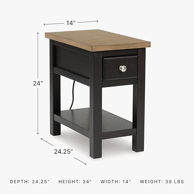 Signature Design by Ashley Drazmine Casual 1 Drawer Chair Side End Table - Image 3