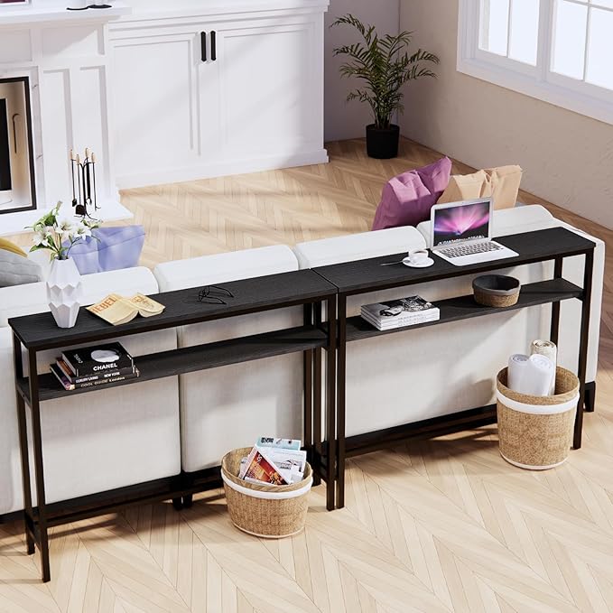 Narrow Console Table, 39.4” Sofa Table - Image 2