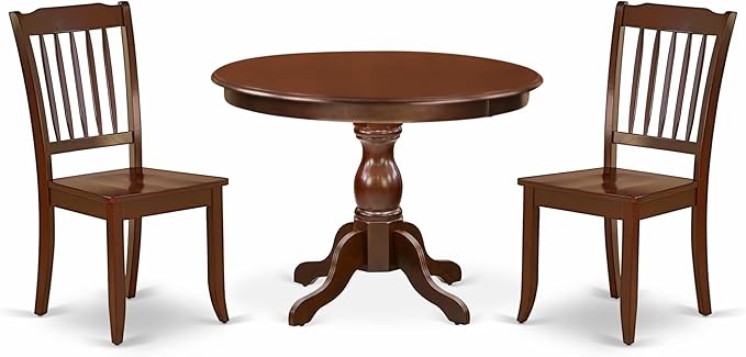 East West Furniture HBDA3-MAH-W 3 Piece Modern Dining Table Set Contains a by EastWestFurniture