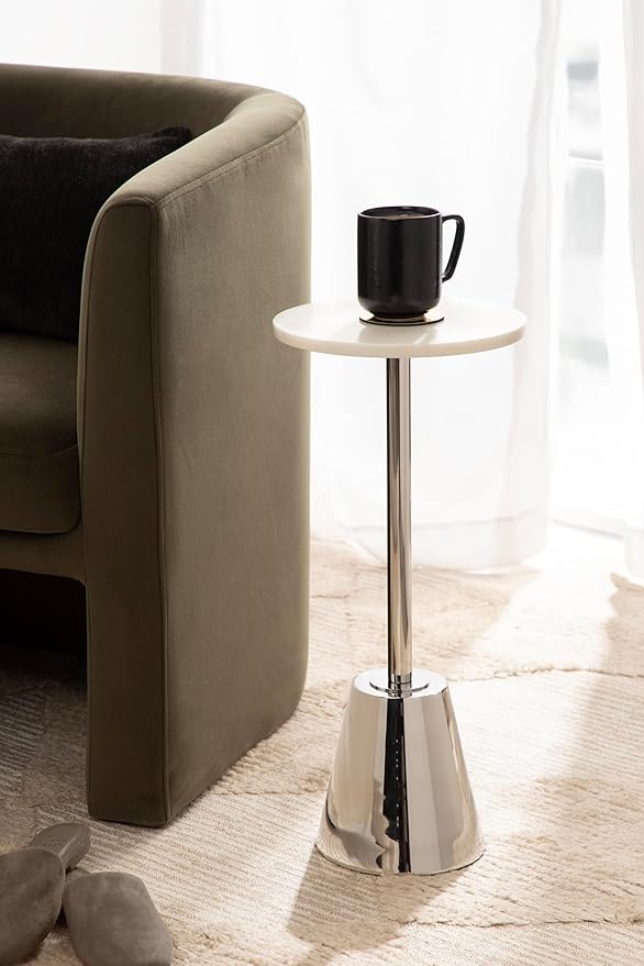 Kate and Laurel Tira Elegant Round Drink Table, 10 x 22, Modern Glam Circle - Image 2