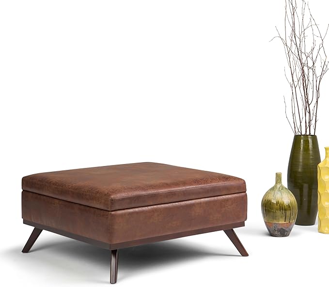 SIMPLIHOME Owen 36 inch Wide Mid Century Modern Square Coffee Table Storage - Image 11