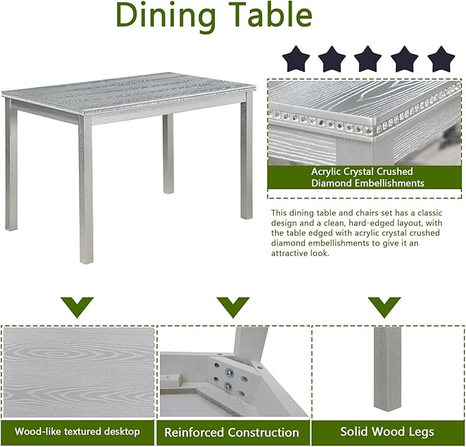 Ball & Cast 5 Piece Dining Table Set, Kitchen Table Set - Image 4