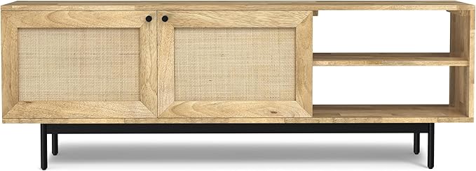SIMPLIHOME Reeves SOLID MANGO WOOD 60 inch Wide TV Media Stand in Natural - Image 6