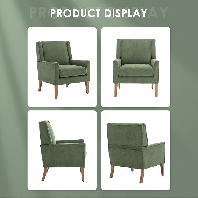 COLAMY Modern Wingback Living Room Chair Set of 2, Upholstered Fabric Accent - Image 6