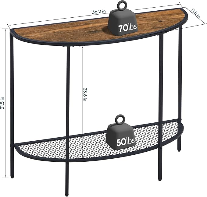 SAYGOER Entryway Table 2 Tier Small Console Table - Image 3