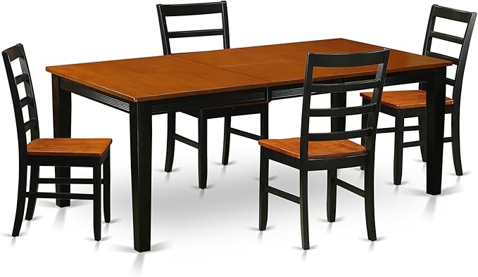 East West Furniture QUPF5-BCH-W 5 Piece Dining Table Set by EastWestFurniture