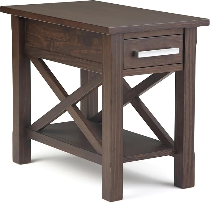 SIMPLIHOME Kitchener SOLID WOOD 14 inch Wide Rectangle Contemporary Narrow Side by SimpliHome