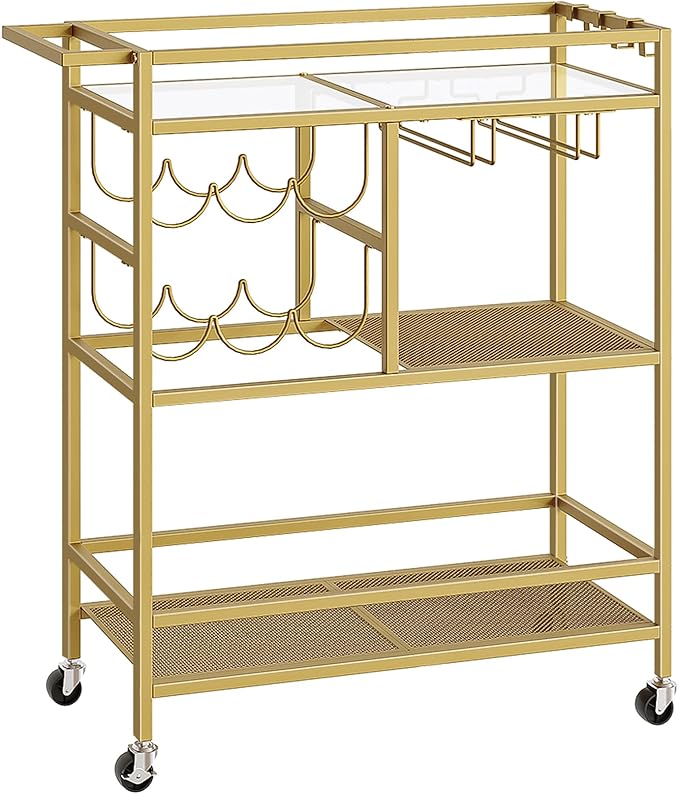 Bar Cart for Home, 3-Tier Serving Cart by MAHANCRIS