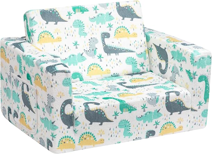 ALIMORDEN 2-in-1 Flip Out Cuddly Sherpa Toddler Couch, Convertible Sofa to by ALIMORDEN