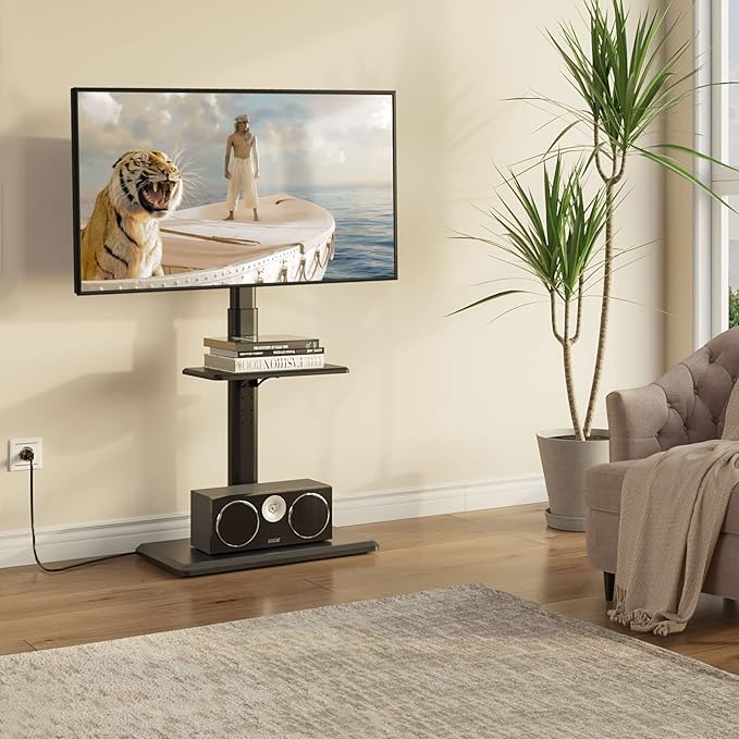 Greenstell TV Stand with Power Outlet & AV Shelf, Universal Floor TV Stand - Image 8