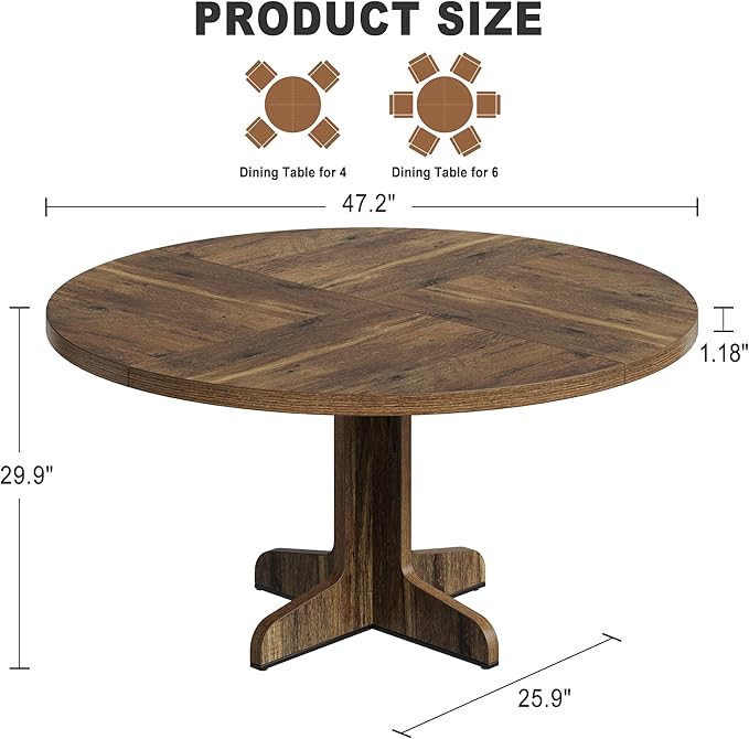 Garvee 47 Inch Round Dining Table - Image 3
