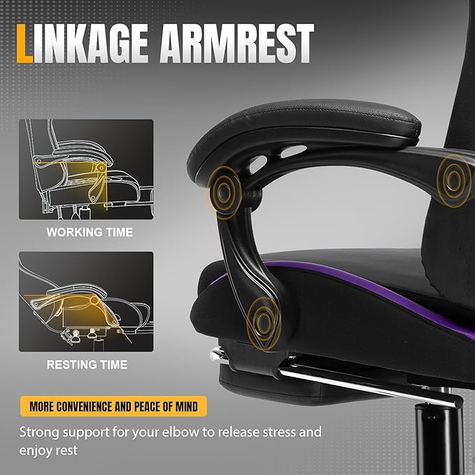 GTRACING Gaming Chair with Foot Rest & Pocket Spring Cushion, Ergonomic High - Image 7