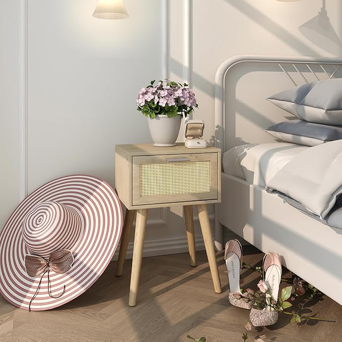 LAATOOREE Bedside Table Set of 2, Boho End Table - Image 7