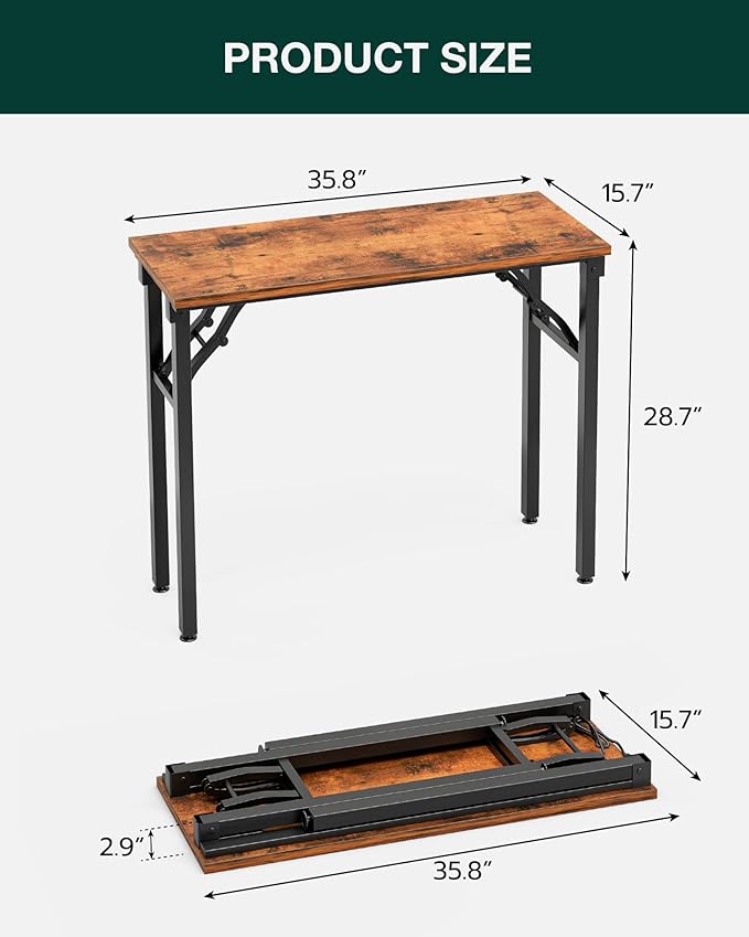 Frylr Small Folding Computer Desk – Portable 35.8 Inch Foldable Laptop Table - Image 2