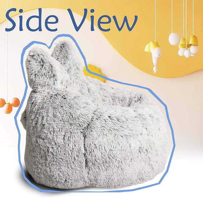 Bean Bag Chair for Kids with Plush Faux Fur Cover, 2.5FT Memory Foam Filled - Image 5