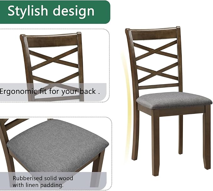 Dining Table Set, Wooden Kitchen Table Set - Image 2