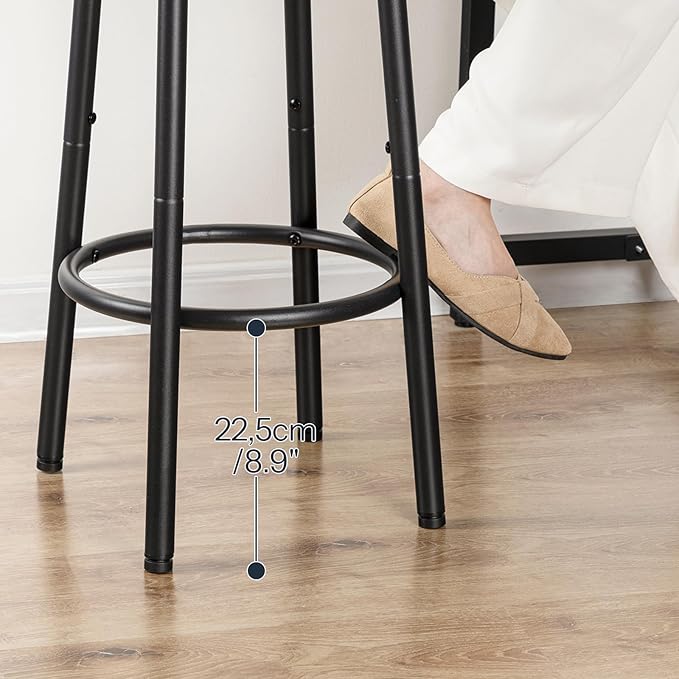 HOOBRO Bar Stools Set of 4, Counter Height Stools, Kitchen Round Height Stools - Image 7