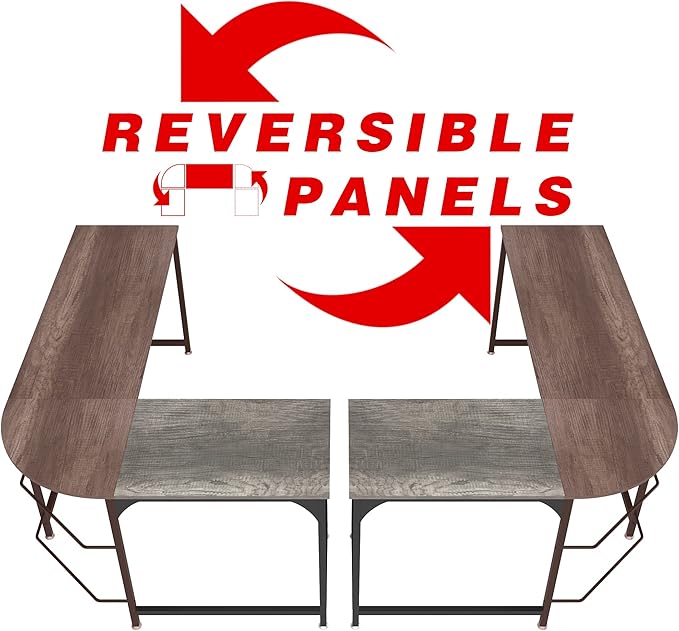 Teraves Reversible L Shaped Desk, 57.9" Gaming Computer Desk, Modern Corner - Image 8