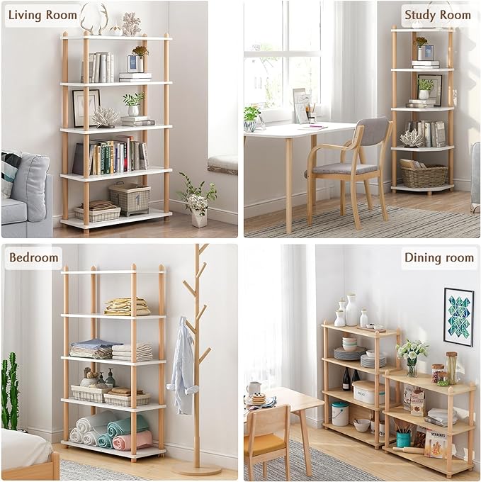 IOTXY 4-Tier Wooden Shelf Bookcase - Image 6