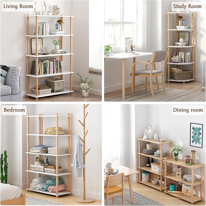 IOTXY 4-Tier Wooden Shelf Bookcase - Image 5