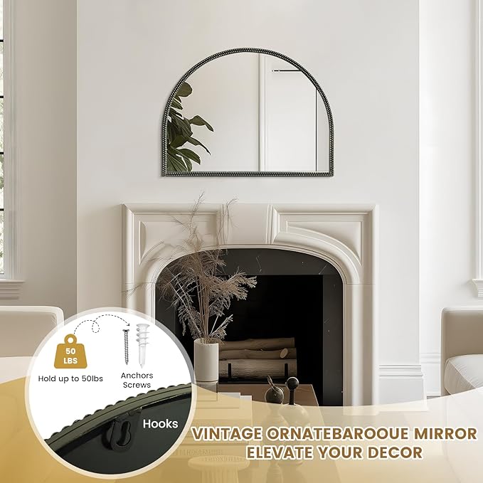 WallBeyond Black Vintage Mirror - Image 6