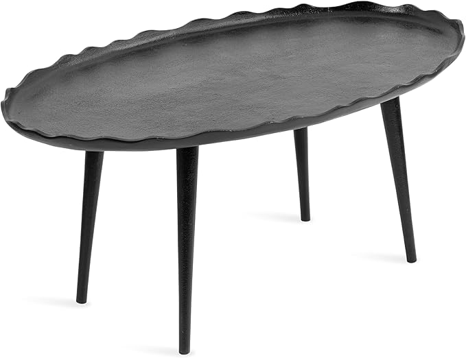 Kate and Laurel Alessia Modern Oval Coffee Table, Metal Living Room Table by DesignOvation